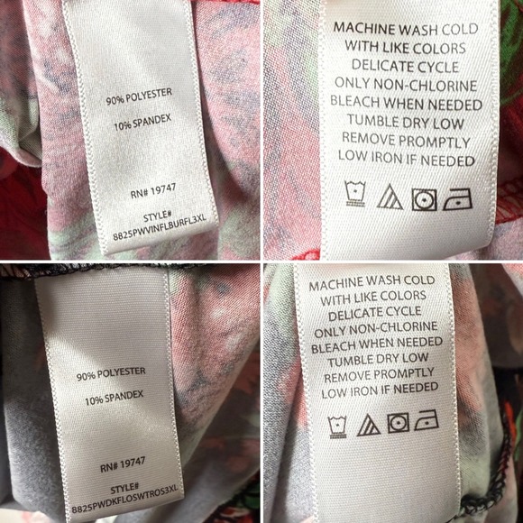 2 Pioneer Woman Bold Floral V Neck‎ Soft Red Black Country Floral Tops Shirts 3X - Picture 4 of 4